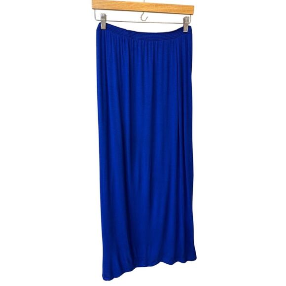 Primark Royal Blue Maxi Skirt Flowy Long Summer Beach Vacation L XL - Picture 2 of 3
